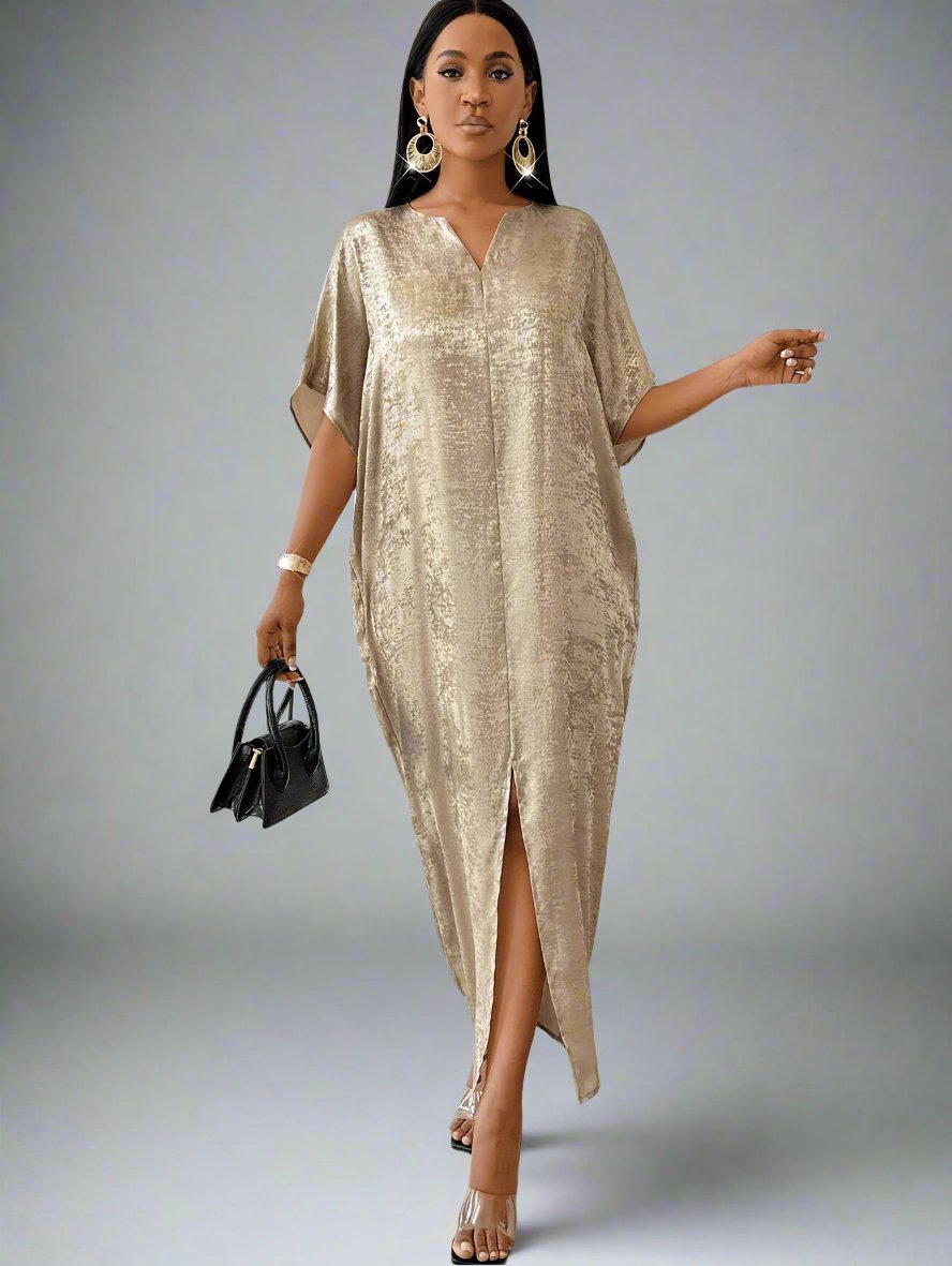 Elegant Golden Maxi Dress