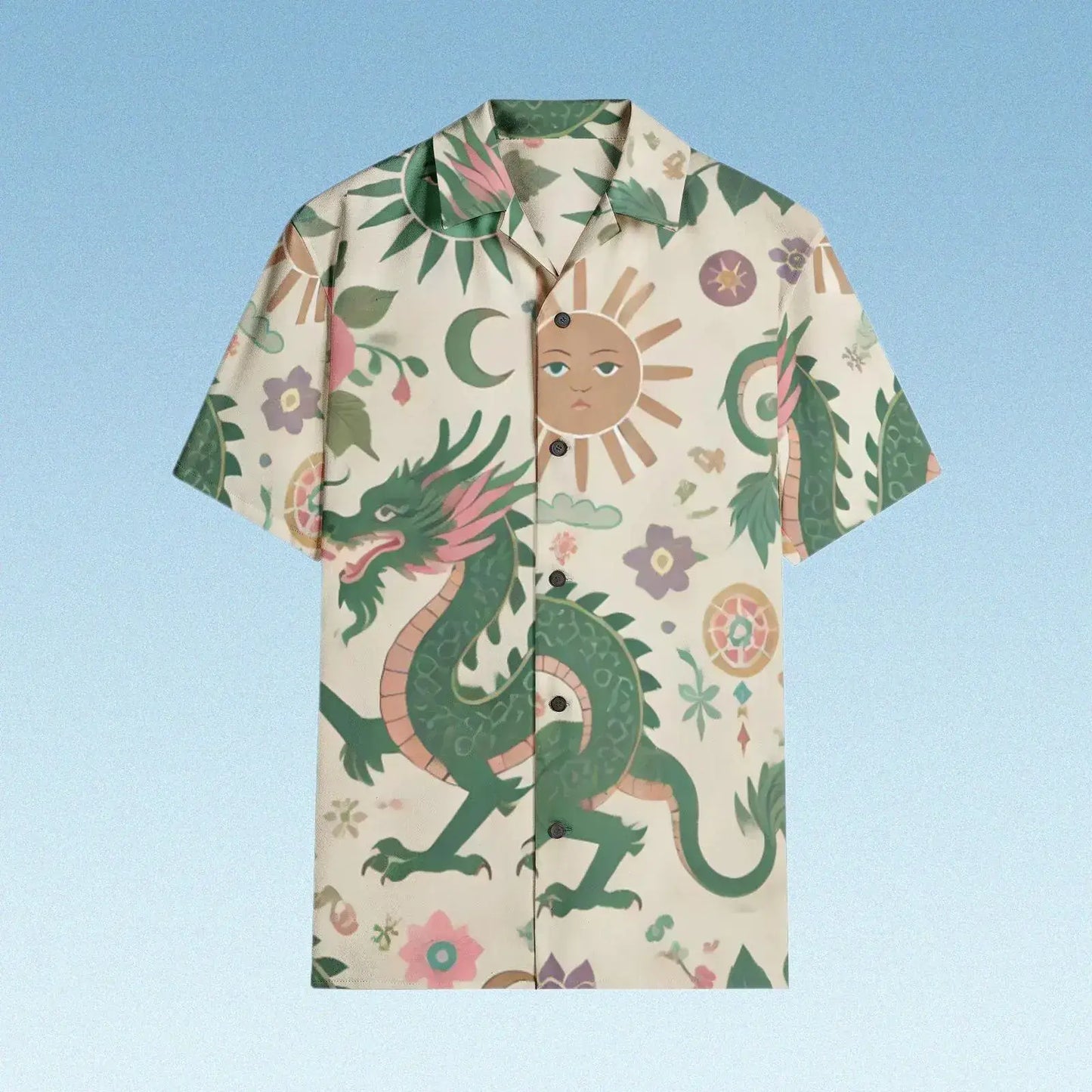 Unique tee featuring an artistic Latin American dragon design, blending tradition and modern aesthetics for a fashionable and expressive outfit.






