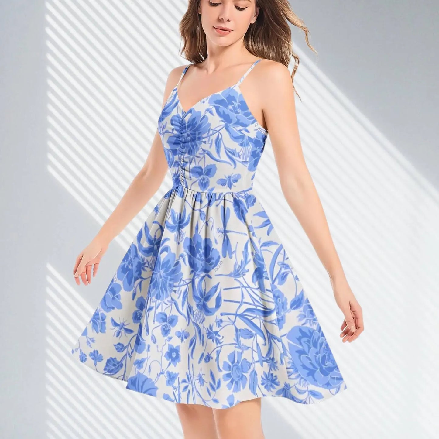 Italian floral dress with a vibrant print, perfect for summer outings.