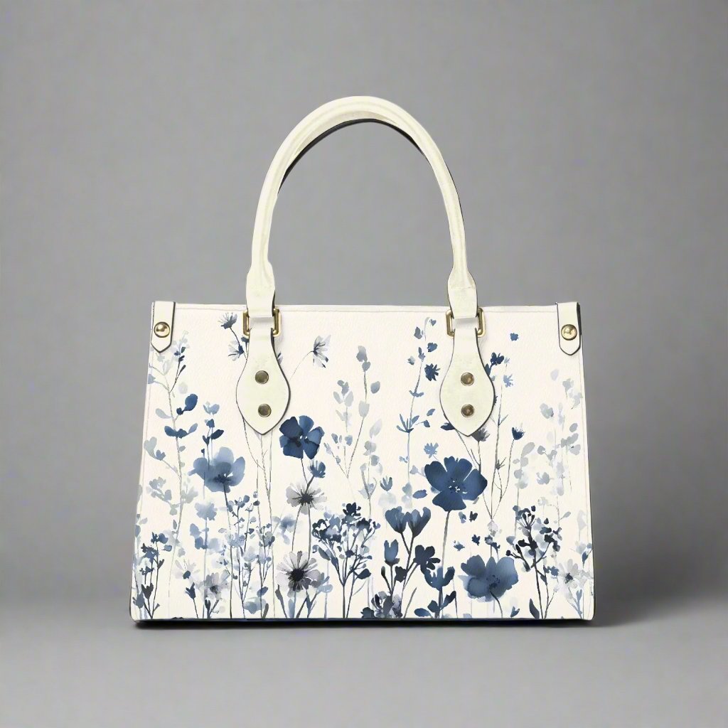 Front view of the Wildflore Botanic Vegan Leather Small Tote Bag showcasing its stylish design